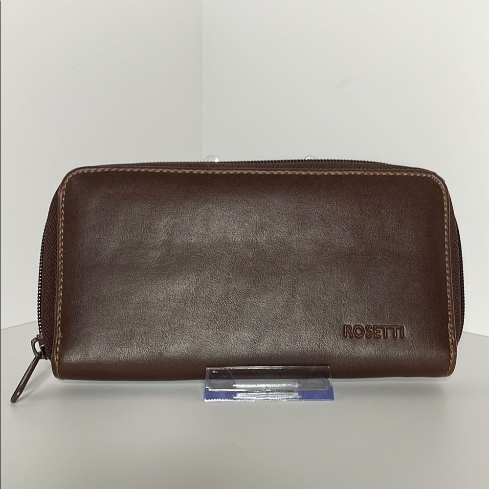 Rosetti Brown Leather Wallet with Smooth Finish EUC